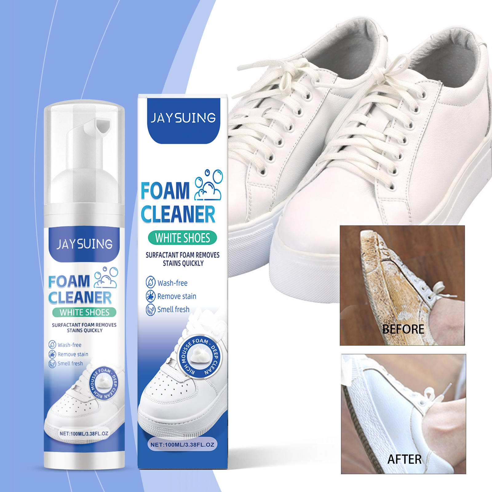 Sneaker Cleaning Kit - White Shoes Foam Cleaner No Rinse