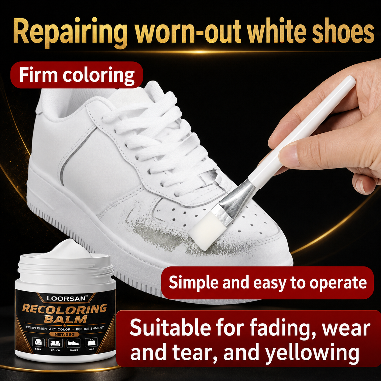 LOORSAN White Leather Sneaker  - Sneaker Cleaning Kit ulasan dan harga